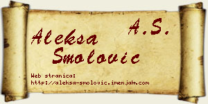 Aleksa Smolović vizit kartica
